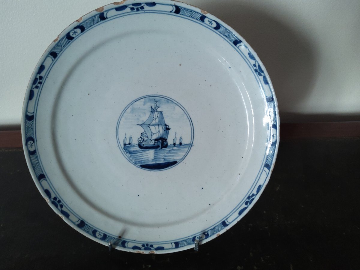 Delft Faience Plate D Time End XVII Or Beginning XVIII-photo-2